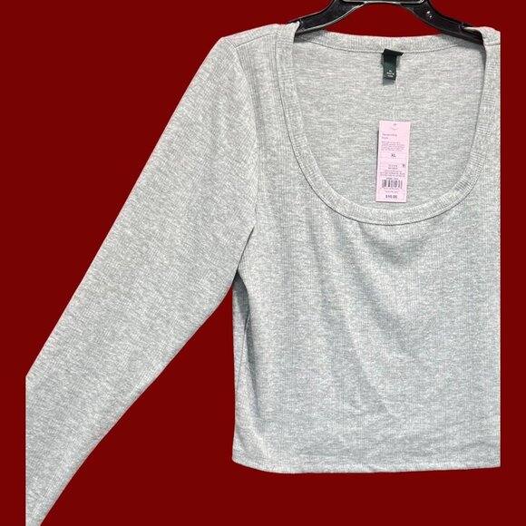 Wild Fable - Women's Long Sleeve T-Shirt - Grey - Extra Large - Picture 12 of 13